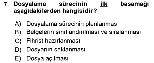 Dosyalama Arşivleme 2015-2016 Ara Sınav - 7. soru