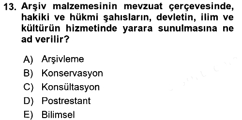 Dosyalama Arşivleme 2017-2018 Dönem Sonu Sınavı - 13. soru