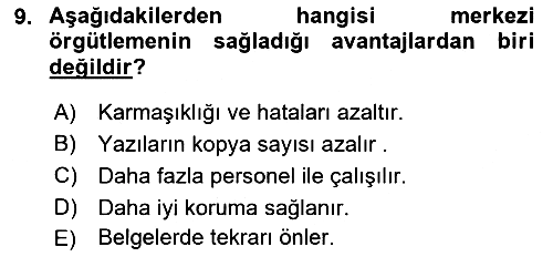 Dosyalama Arşivleme 2022-2023 Yaz Okulu Sınavı - 9. soru