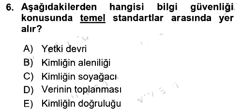 İş Hayatında Standartlar 2023-2024 Dönem Sonu Sınavı - 6. soru