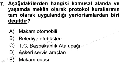 İş Ortamında Protokol Ve Davranış Kuralları 2015-2016 Ara Sınav - 7. soru