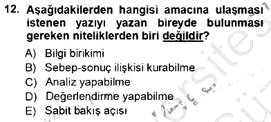Mesleki Yazışmalar 2012-2013 Ara Sınav - 12. soru