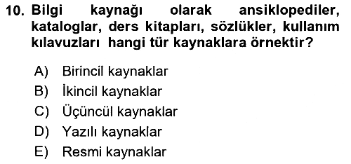 Mesleki Yazışmalar 2023-2024 Dönem Sonu Sınavı - 10. soru
