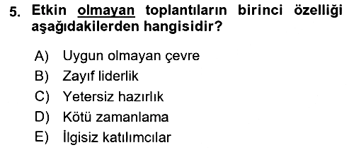 Toplantı Ve Sunu Teknikleri 2023-2024 Ara Sınav - 5. soru