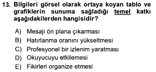 Yönetici Asistanlığı 2025-2026 Ara Sınav - 13. soru