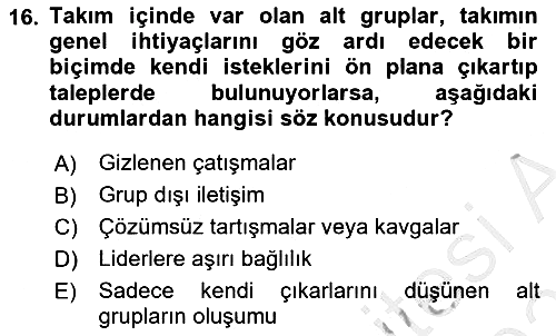 Yönetici Asistanlığı 2025-2026 Ara Sınav - 16. soru