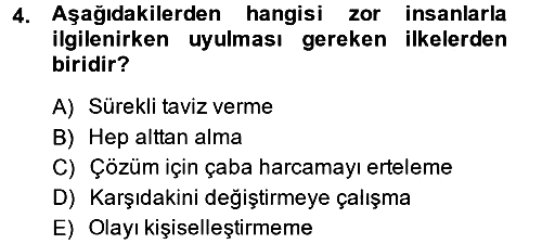 Yönetici Asistanlığı 2013-2014 Dönem Sonu Sınavı - 4. soru