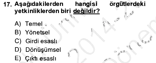 Yönetici Asistanlığı 2014-2015 Dönem Sonu Sınavı - 17. soru