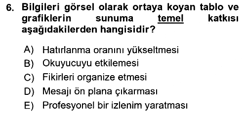 Yönetici Asistanlığı 2024-2025 Dönem Sonu Sınavı - 6. soru