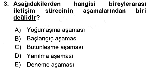 Bireyler Arası İletişim 2017-2018 3 Ders Sınavı - 3. soru