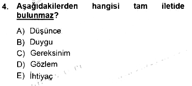 Bireyler Arası İletişim 2012-2013 Ara Sınav - 4. soru