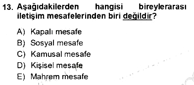 Bireyler Arası İletişim 2012-2013 Ara Sınav - 13. soru