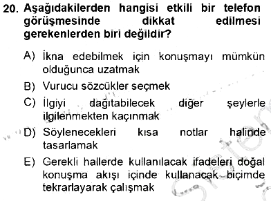 Bireyler Arası İletişim 2012-2013 Ara Sınav - 20. soru