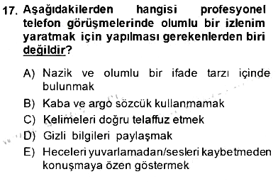 Bireyler Arası İletişim 2014-2015 Ara Sınav - 17. soru