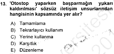 Bireyler Arası İletişim 2015-2016 Ara Sınav - 13. soru