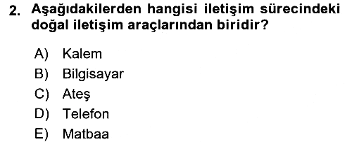 Bireyler Arası İletişim 2016-2017 Ara Sınav - 2. soru