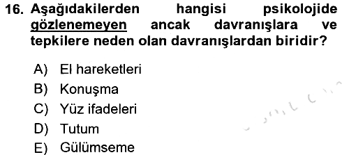 Bireyler Arası İletişim 2016-2017 Ara Sınav - 16. soru