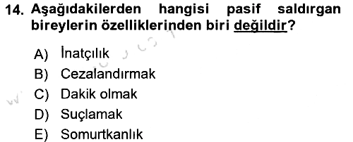 Bireyler Arası İletişim 2017-2018 Ara Sınav - 14. soru