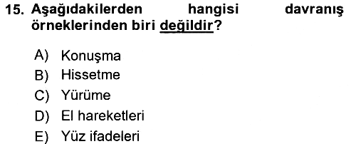 Bireyler Arası İletişim 2017-2018 Ara Sınav - 15. soru