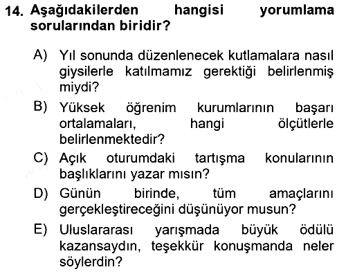 Bireyler Arası İletişim 2018-2019 Ara Sınav - 14. soru