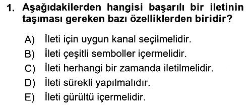Bireyler Arası İletişim 2021-2022 Ara Sınav - 1. soru