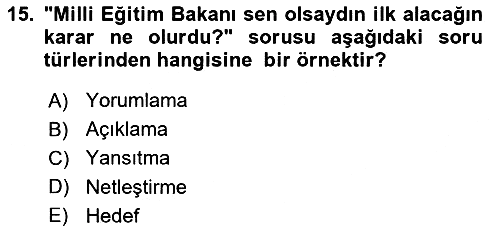 Bireyler Arası İletişim 2024-2025 Ara Sınav - 15. soru