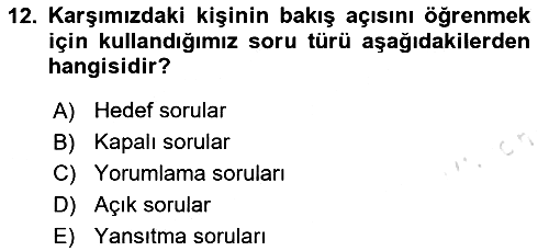 Bireyler Arası İletişim 2025-2026 Ara Sınav - 12. soru