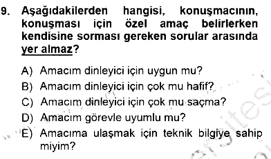 Bireyler Arası İletişim 2012-2013 Dönem Sonu Sınavı - 9. soru