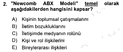 Bireyler Arası İletişim 2019-2020 Dönem Sonu Sınavı - 2. soru