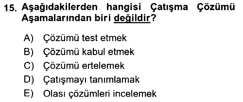 Bireyler Arası İletişim 2024-2025 Yaz Okulu Sınavı - 15. soru
