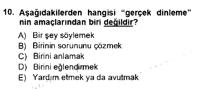 Çağrı Merkezinde Hizmet 2012-2013 Ara Sınav - 10. soru
