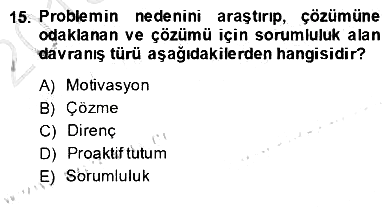 Çağrı Merkezinde Hizmet 2013-2014 Ara Sınav - 15. soru