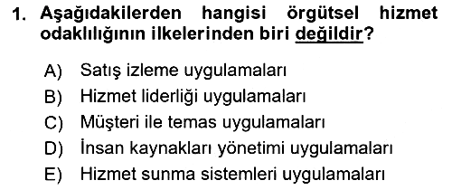 Çağrı Merkezinde Hizmet 2023-2024 Ara Sınav - 1. soru