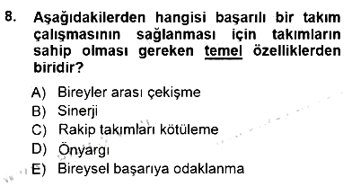 Çağrı Merkezinde Hizmet 2012-2013 Dönem Sonu Sınavı - 8. soru
