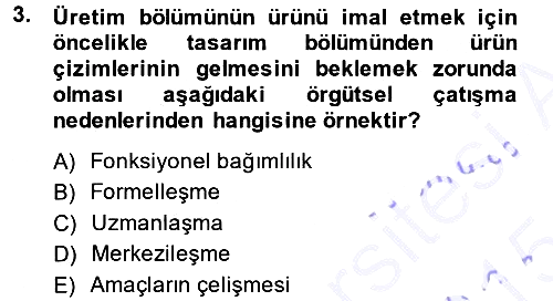 Çatışma ve Stres Yönetimi 1 2014-2015 Ara Sınav - 3. soru