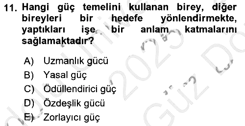 Çatışma ve Stres Yönetimi 1 2025-2026 Ara Sınav - 11. soru