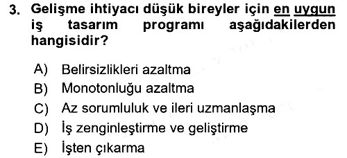 Çatışma ve Stres Yönetimi 2 2017-2018 3 Ders Sınavı - 3. soru
