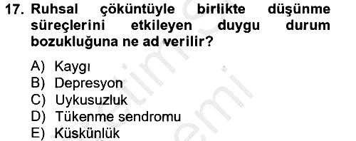 Çatışma ve Stres Yönetimi 2 2012-2013 Ara Sınav - 17. soru