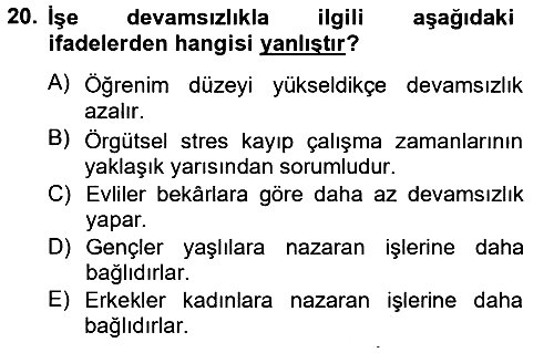 Çatışma ve Stres Yönetimi 2 2012-2013 Dönem Sonu Sınavı - 20. soru