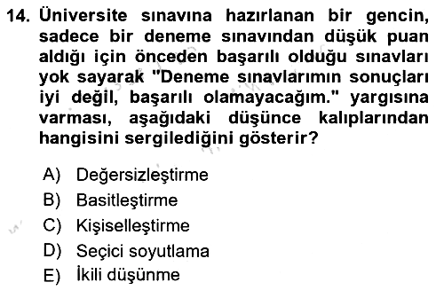 Çatışma ve Stres Yönetimi 2 2025-2026 Dönem Sonu Sınavı - 14. soru