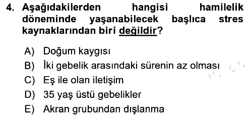 Çatışma ve Stres Yönetimi 2 2024-2025 Yaz Okulu Sınavı - 4. soru