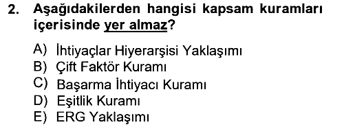 İş ve Yaşamda Motivasyon 2012-2013 Ara Sınav - 2. soru