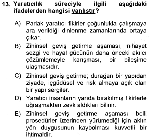 İş ve Yaşamda Motivasyon 2015-2016 Tek Ders Sınavı - 13. soru