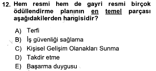 Satış Yönetimi ve Telefonda Satış 2015-2016 Dönem Sonu Sınavı - 12. soru