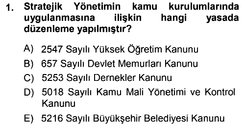 Stratejik Yönetim 2012-2013 Ara Sınav - 1. soru