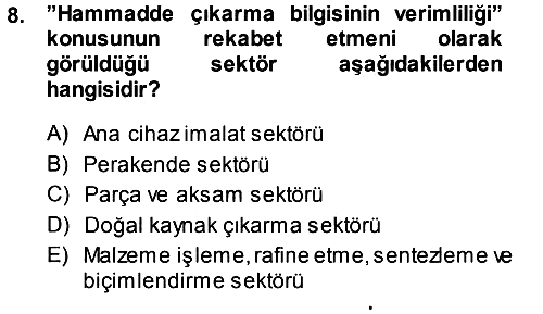 Stratejik Yönetim 2013-2014 Ara Sınav - 8. soru
