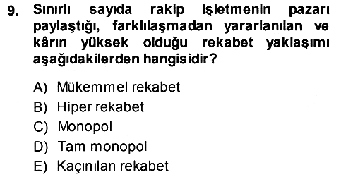 Stratejik Yönetim 2013-2014 Ara Sınav - 9. soru