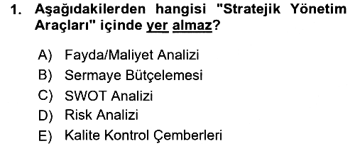Stratejik Yönetim 2015-2016 Ara Sınav - 1. soru