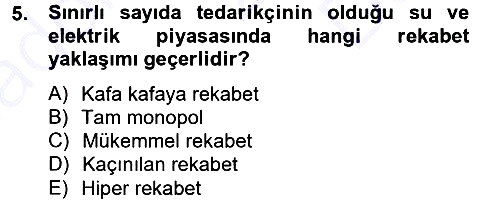 Stratejik Yönetim 2012-2013 Dönem Sonu Sınavı - 5. soru