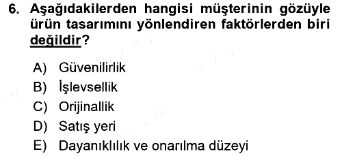 Stratejik Yönetim 2017-2018 Dönem Sonu Sınavı - 6. soru